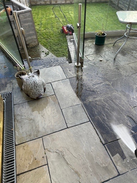 Power washing patios drives